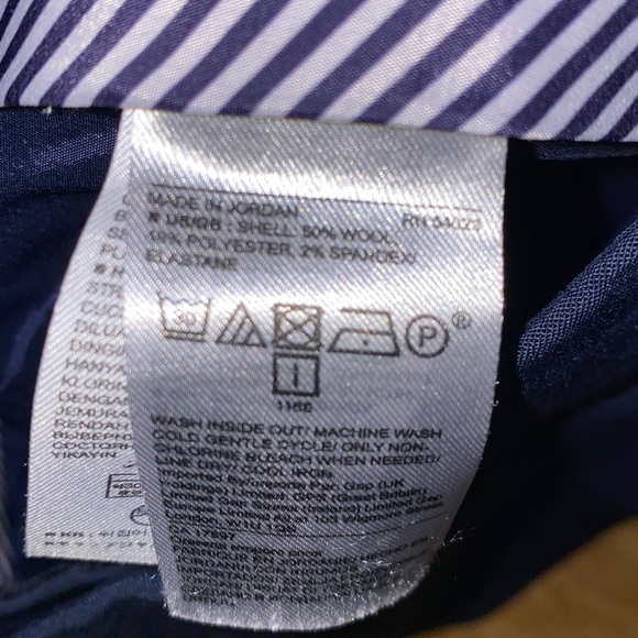 Banana Republic Logan Italian Wool Navy Blue Trousers Size 0 Petite - Picture 10 of 13